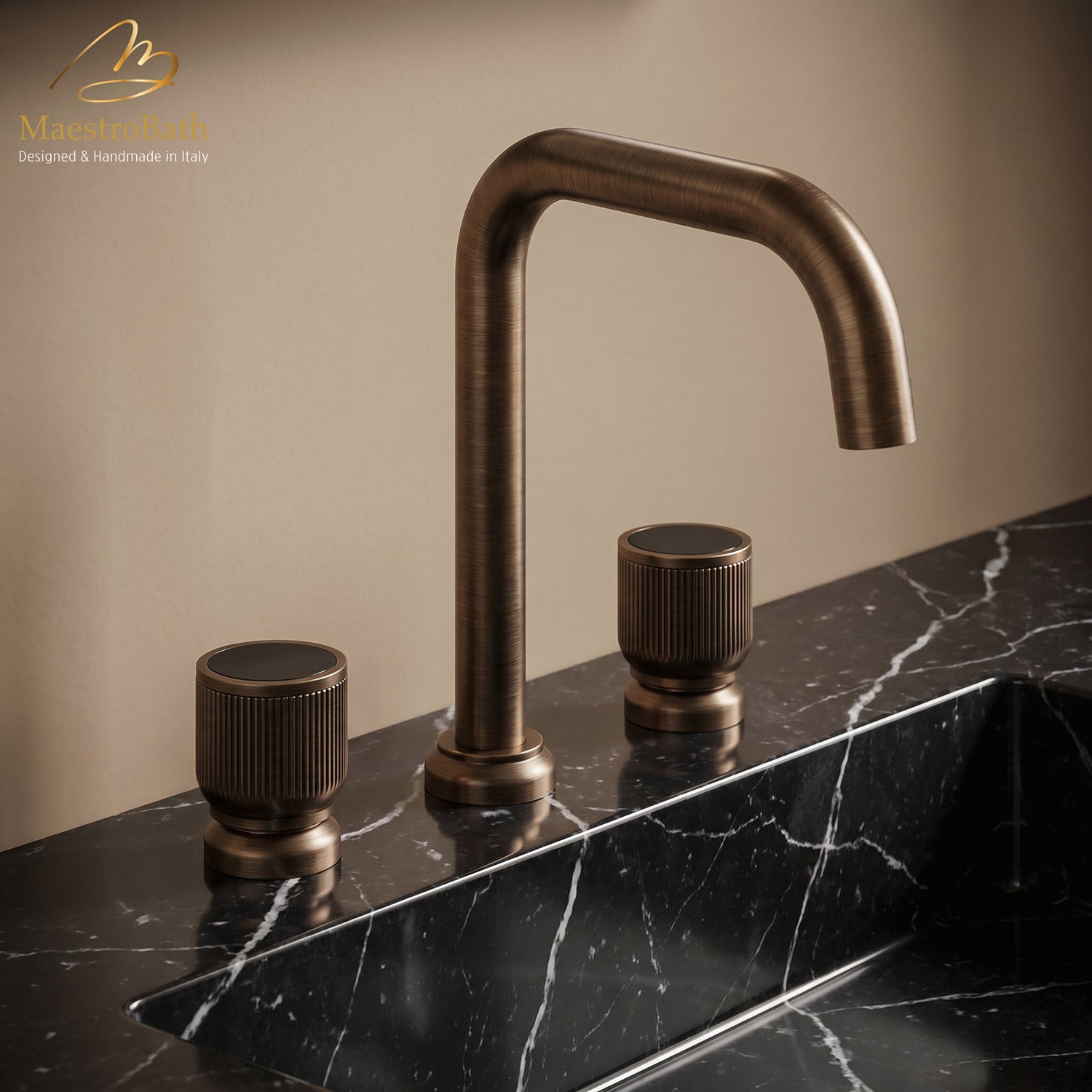 Rigato Luxury 3-hole Bathroom Faucet #color_Tabacco