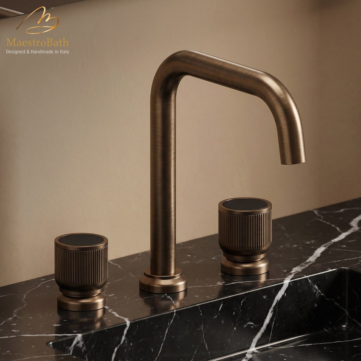 Rigato Luxury 3-hole Bathroom Faucet #color_Tobacco