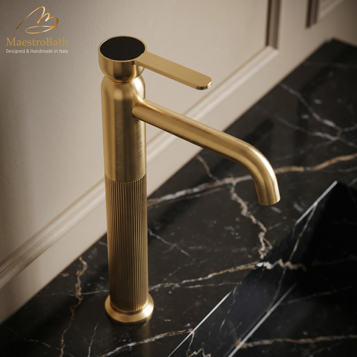 Rigato Luxury High Bathroom Faucet #color_Brushed Gold
