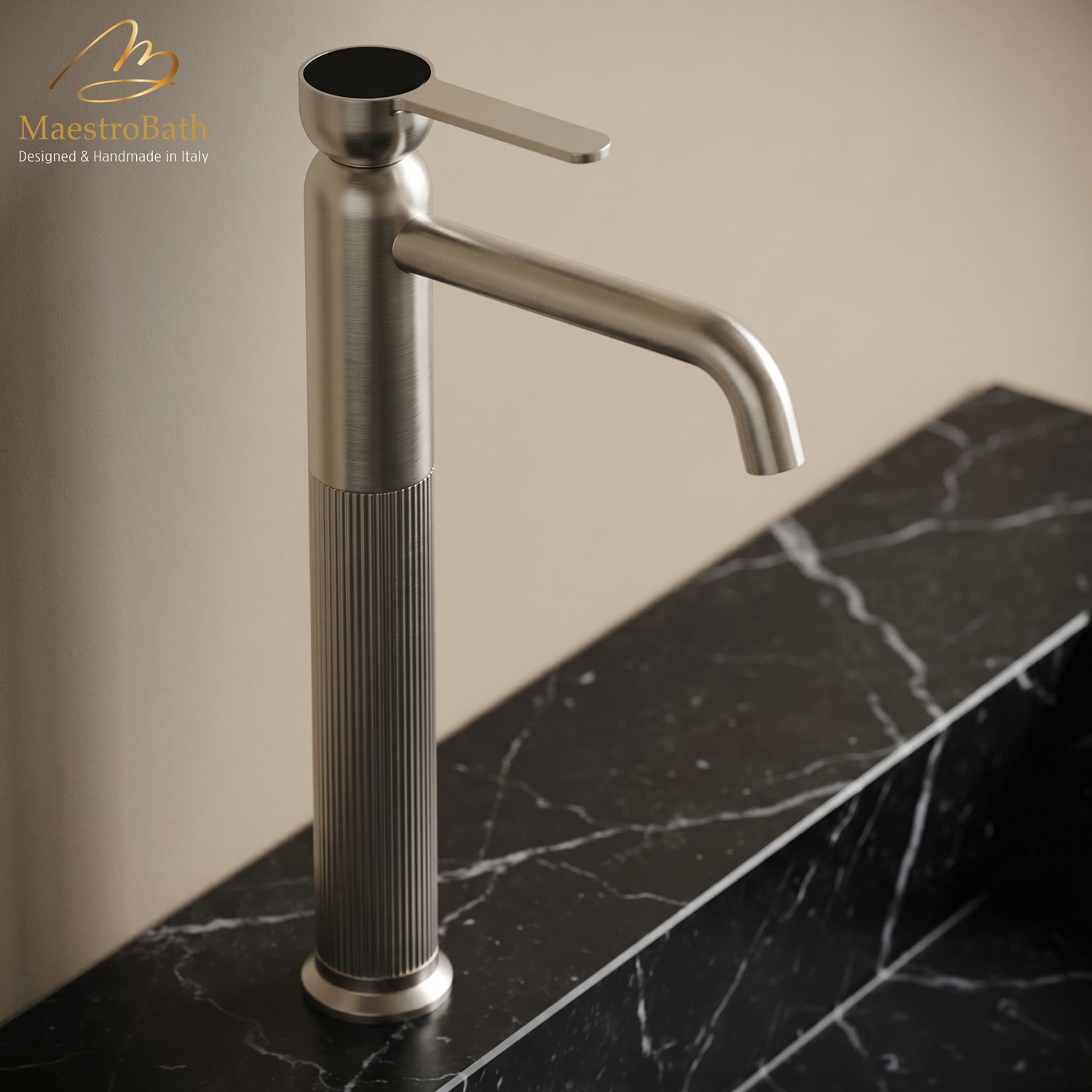 Rigato Luxury High Bathroom Faucet #color_Brushed Nickel