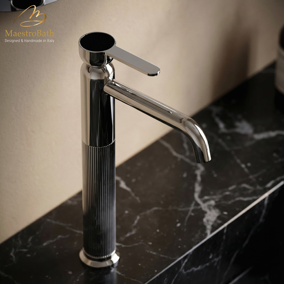 Rigato Luxury High Bathroom Faucet #color_Polished Chrome