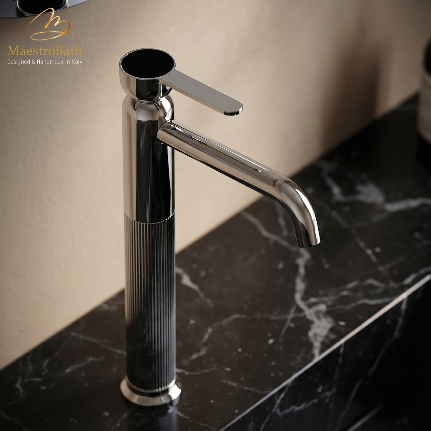 Rigato Luxury High Bathroom Faucet #color_Polished Chrome