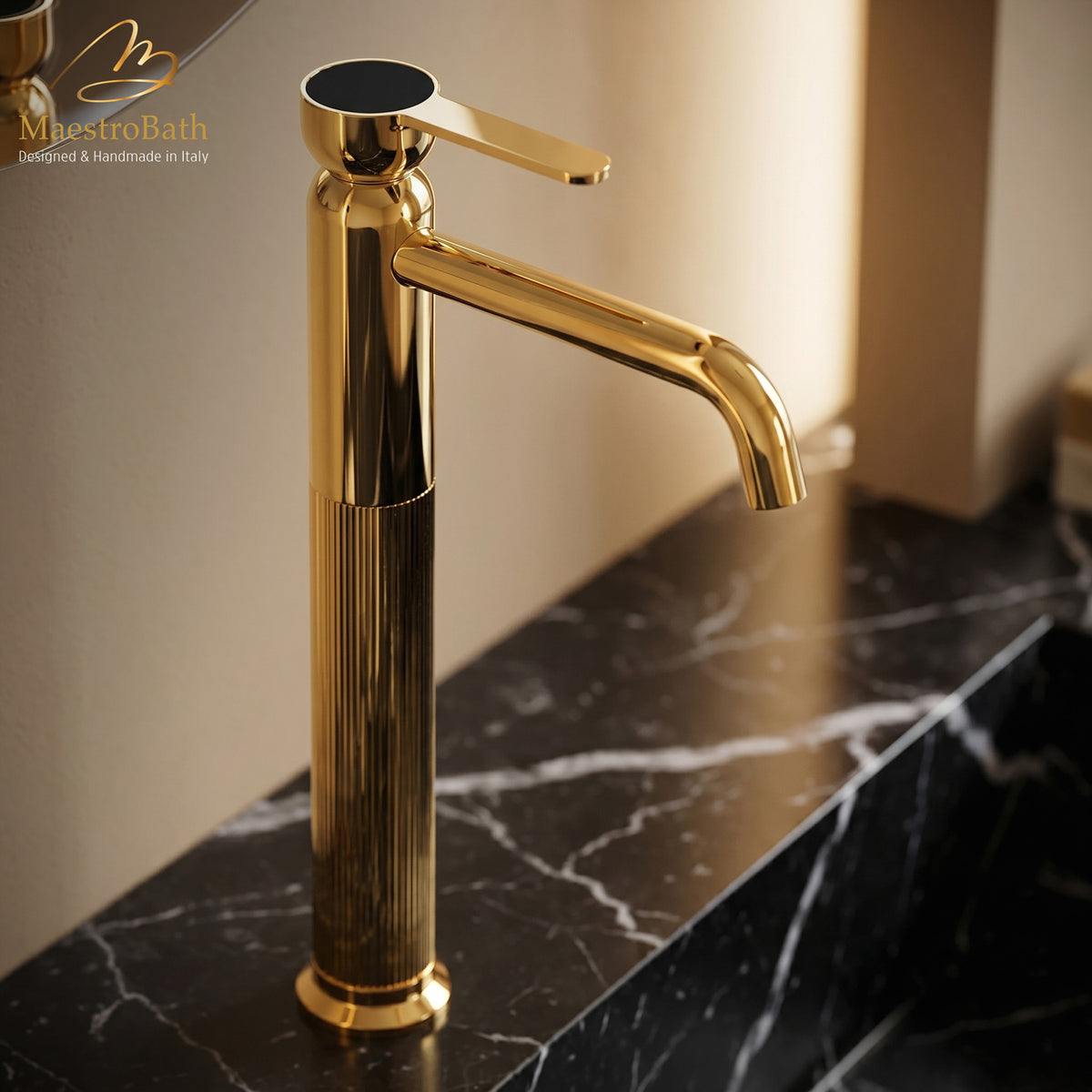 Rigato Luxury High Bathroom Faucet #color_Polished Gold