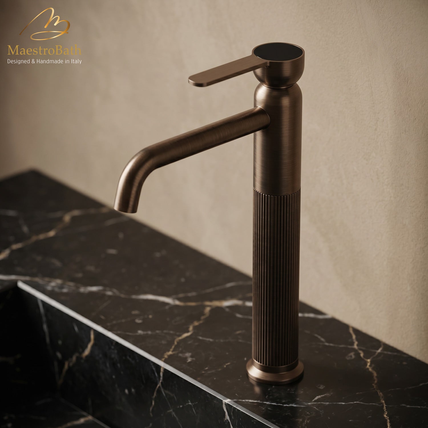 Rigato Luxury High Bathroom Faucet #color_Tabacco