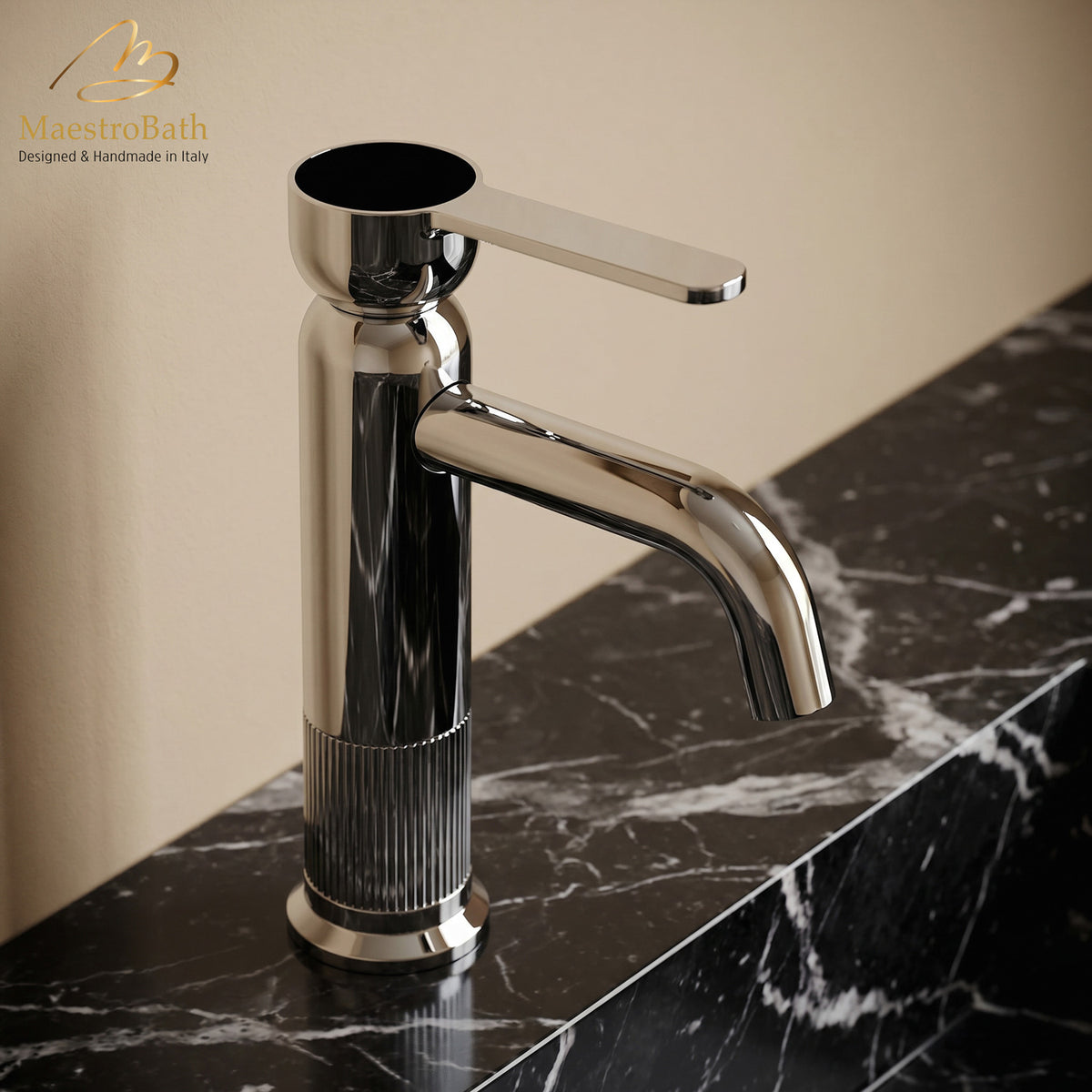 Rigato Luxury Low Bathroom Faucet, MaestroBath luxury Lead-Free Brass bathroom design