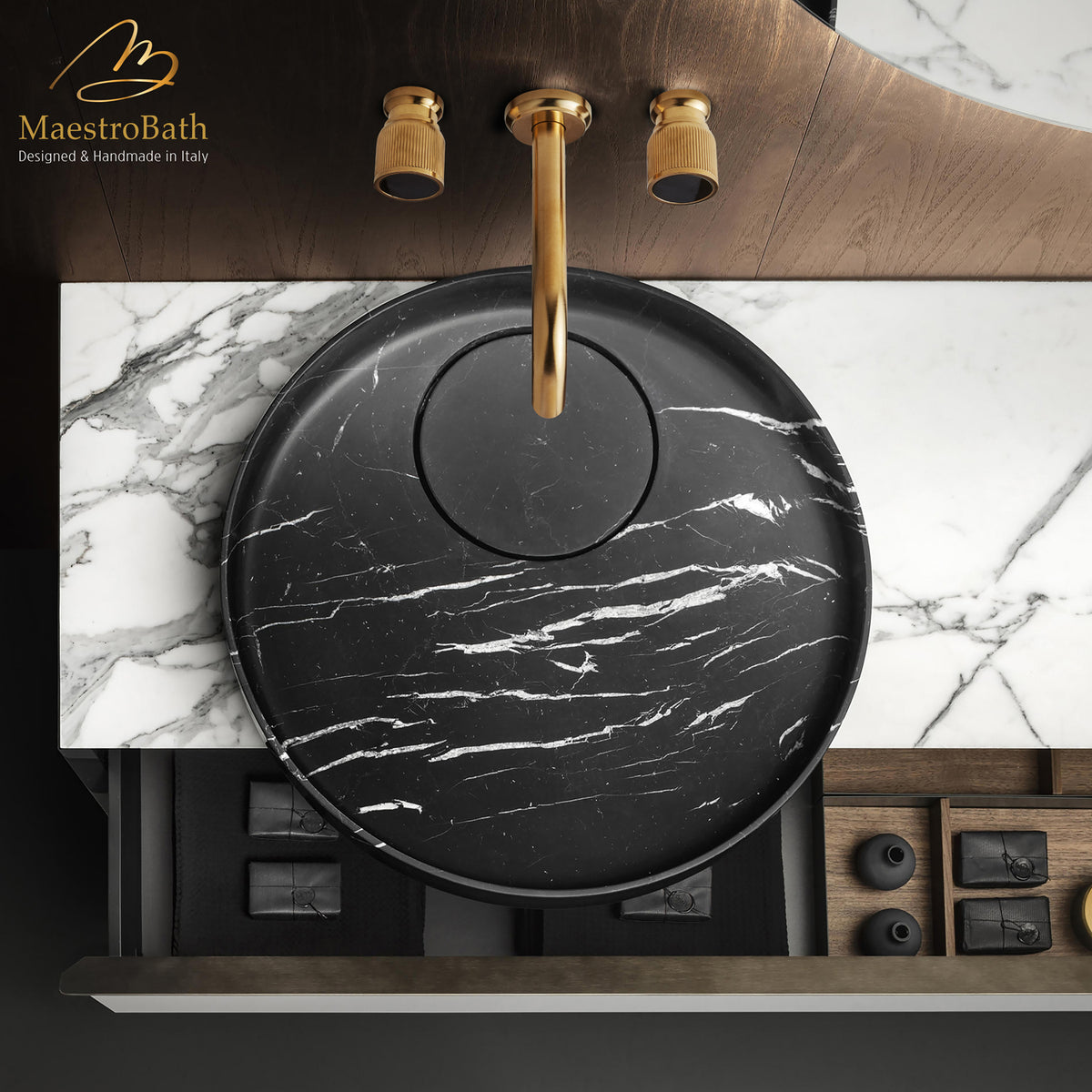 Rigato Luxury Wall-mount Bathroom Faucet #color_Brushed Gold