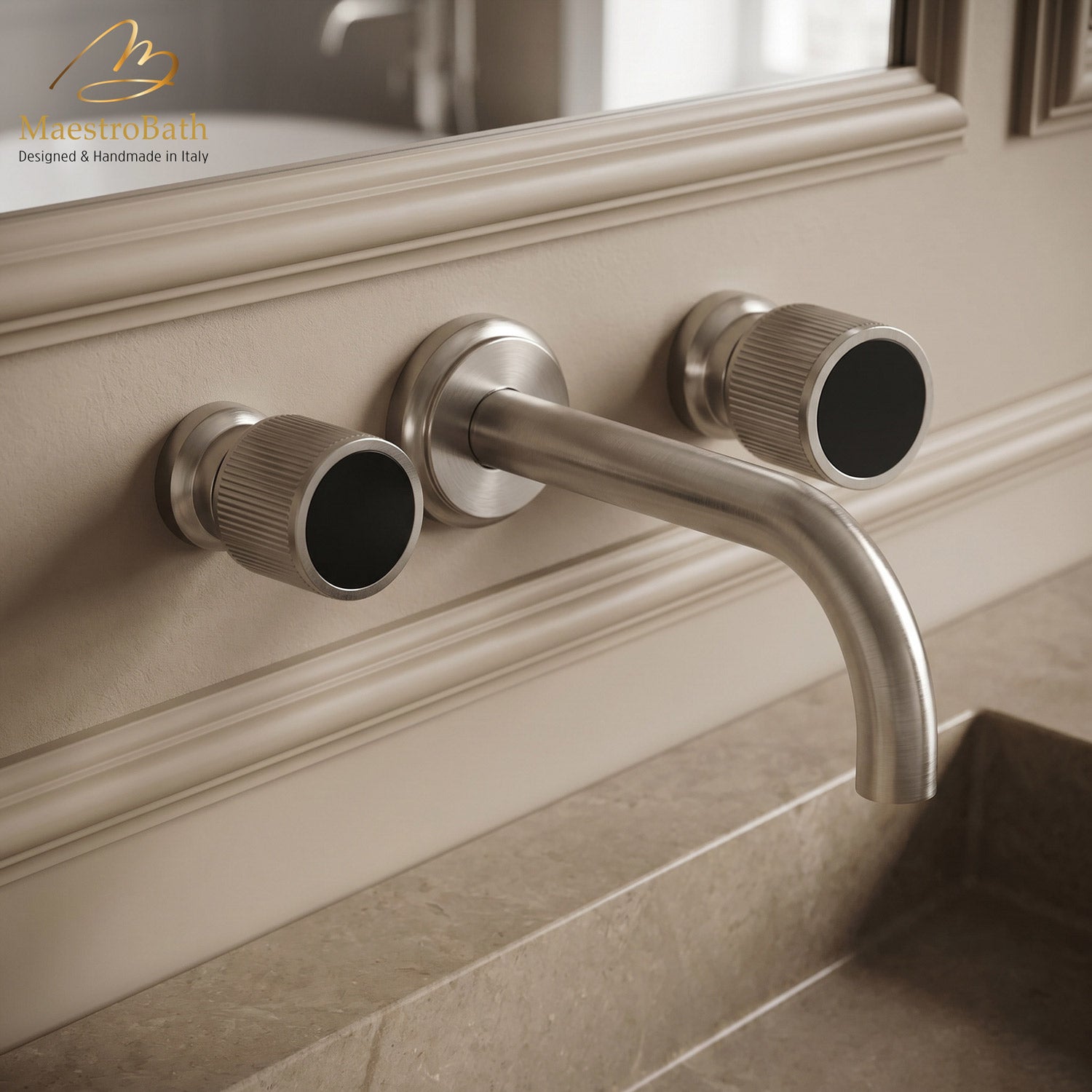 Rigato Luxury Wall-mount Bathroom Faucet #color_Brushed Nickel
