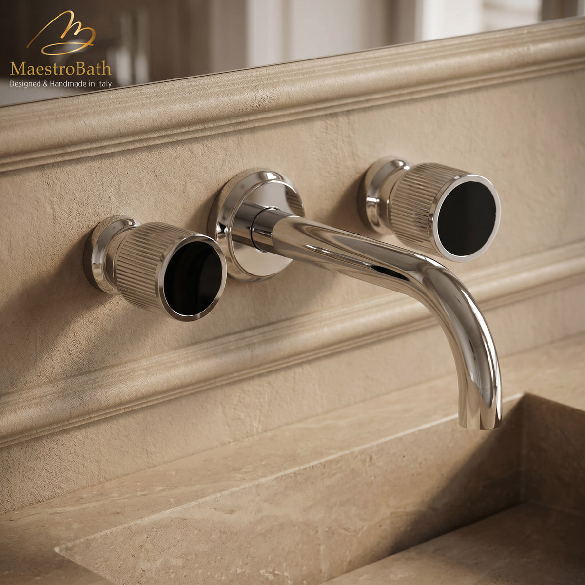 Rigato Luxury Wall-mount Bathroom Faucet #color_Polished Chrome