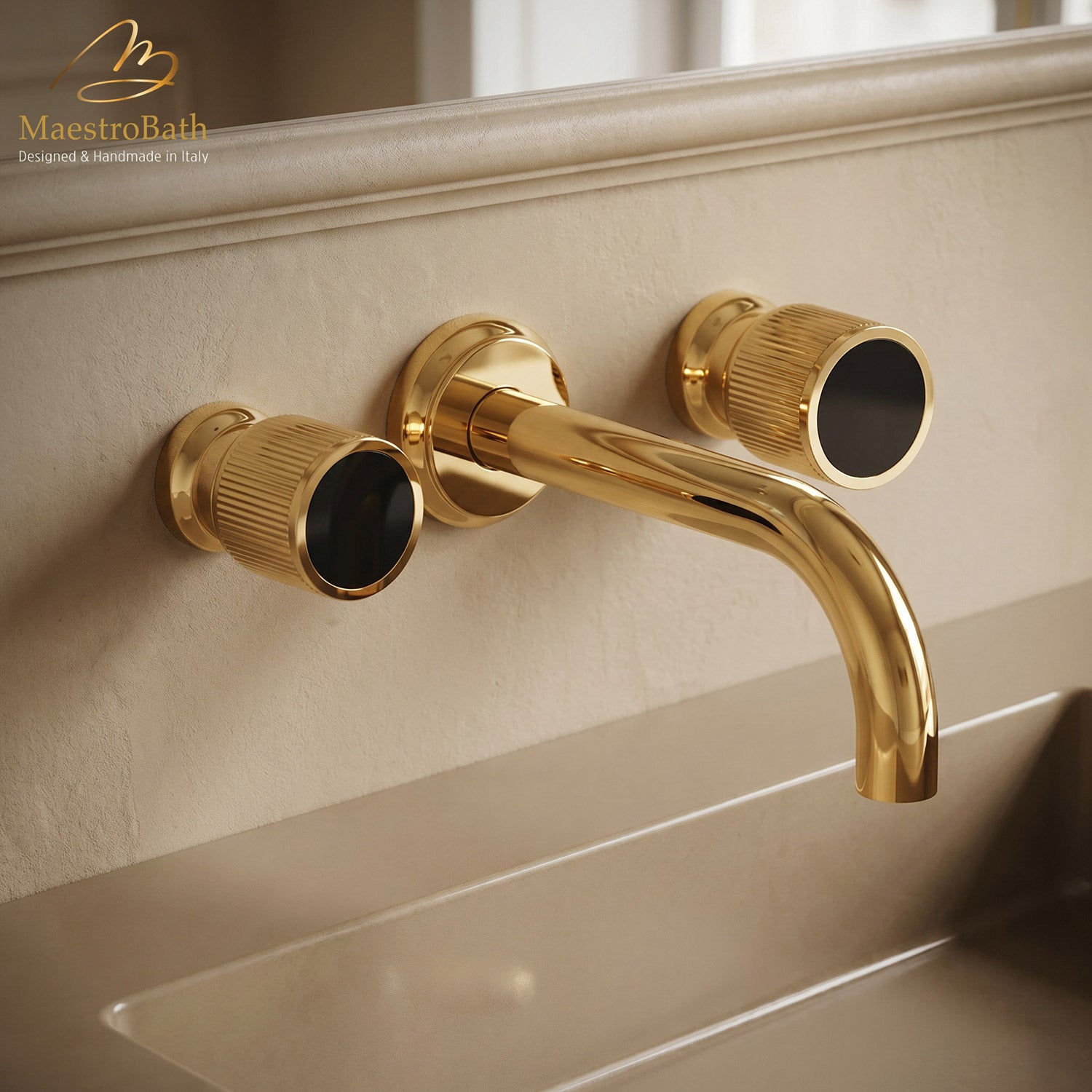 Rigato Luxury Wall-mount Bathroom Faucet #color_Polished Gold
