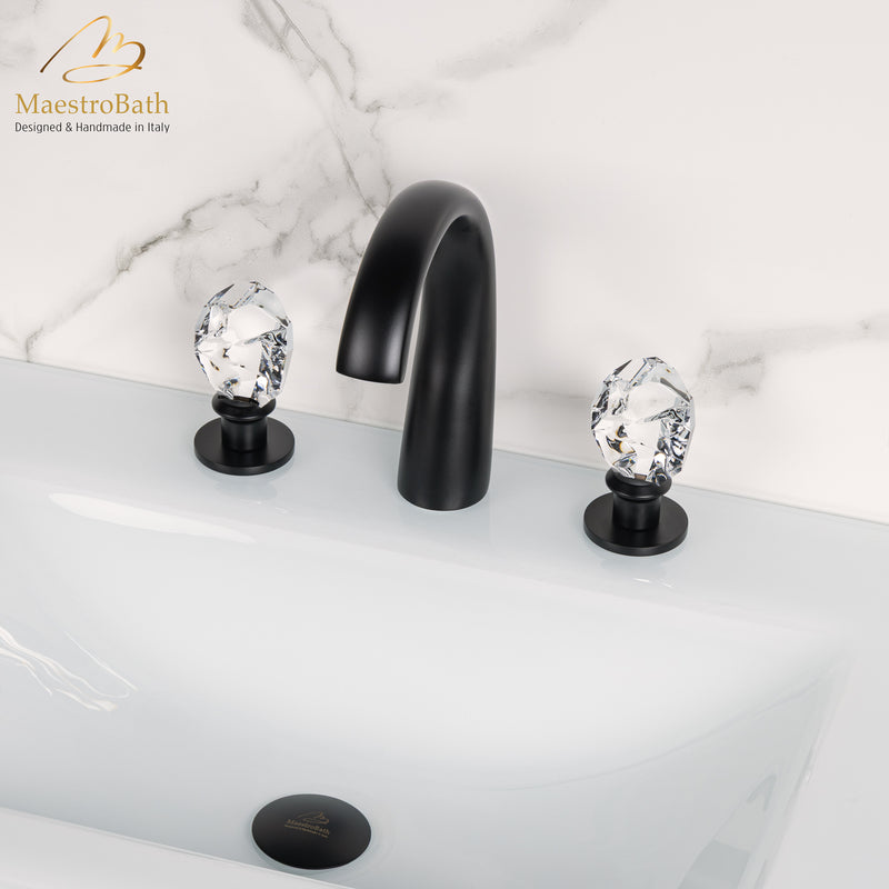 Lux Crystal 3-Hole Bathroom Faucet
