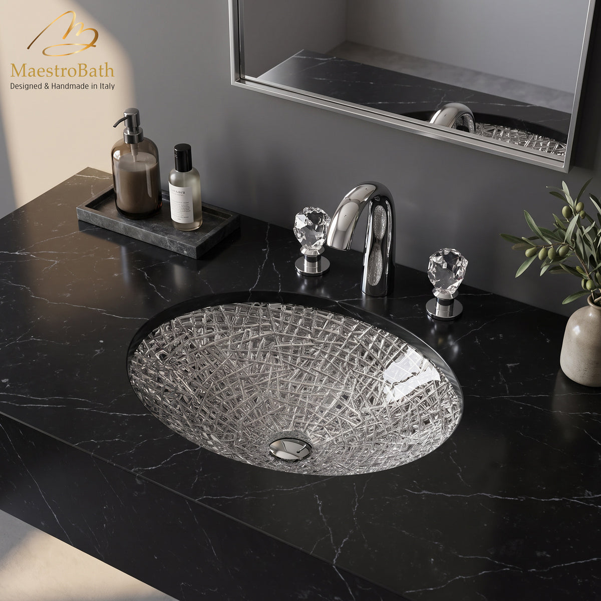 Lux Crystal 3-Hole Bathroom Faucet #color_polished chrome