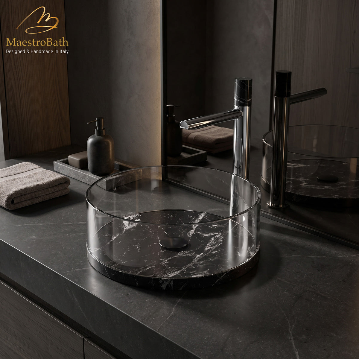 Marble High Bathroom Faucet | Polished Chrome #color_polished chrome
