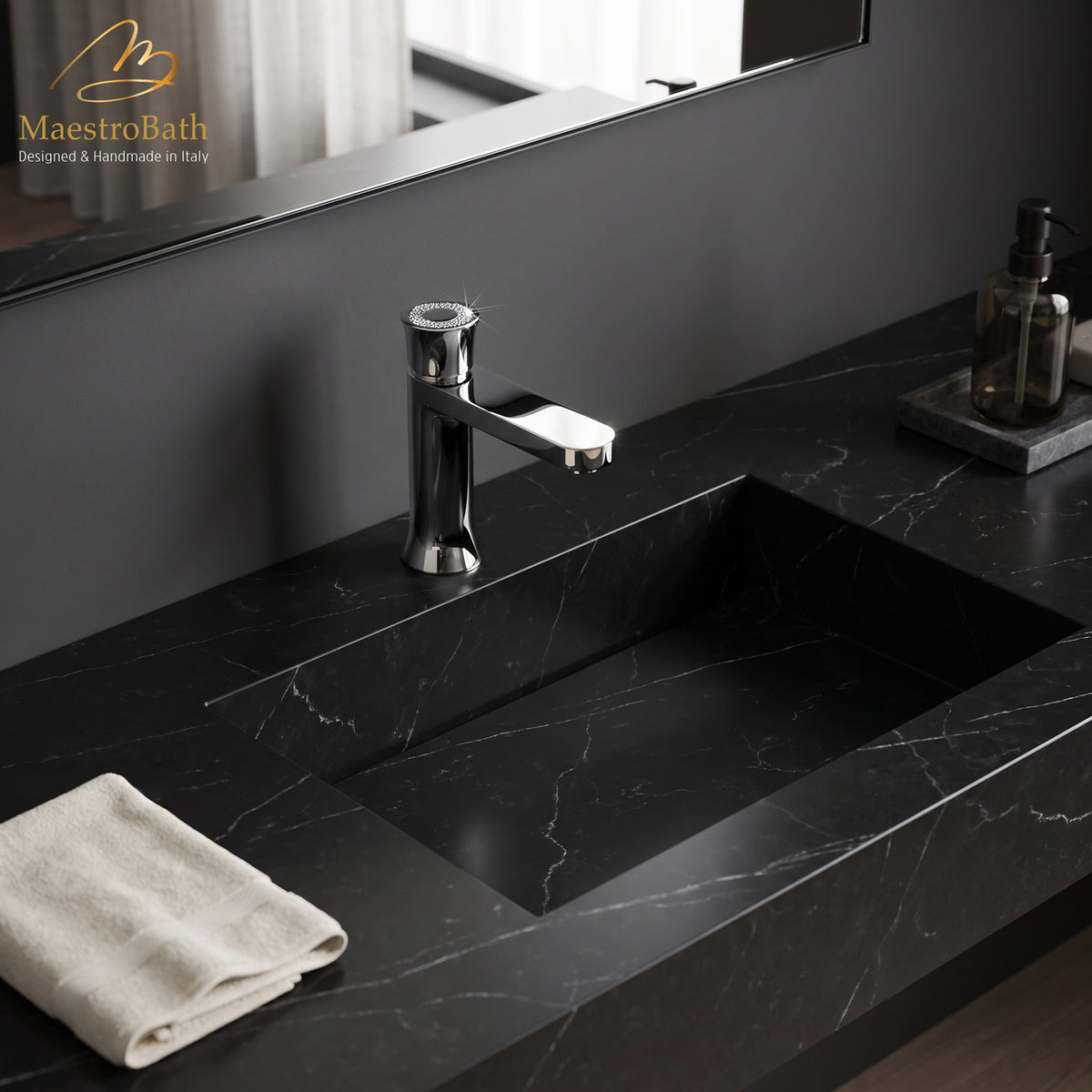 Luxury Swarovski Ring Crystal Bathroom Faucet | Polished Chrome #color_polished chrome