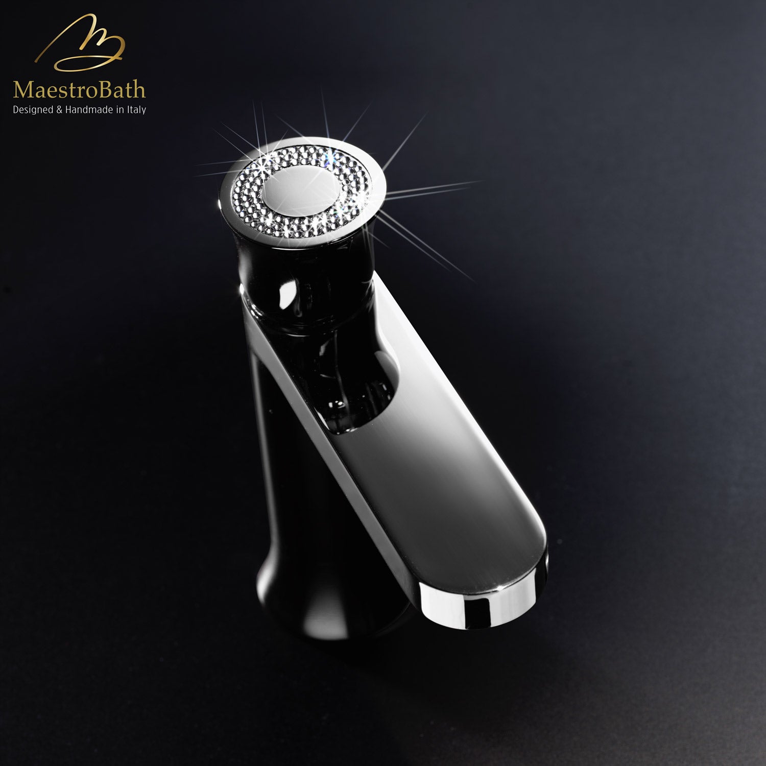 Luxury Swarovski Ring Crystal Bathroom Faucet | Polished Chrome #color_polished chrome