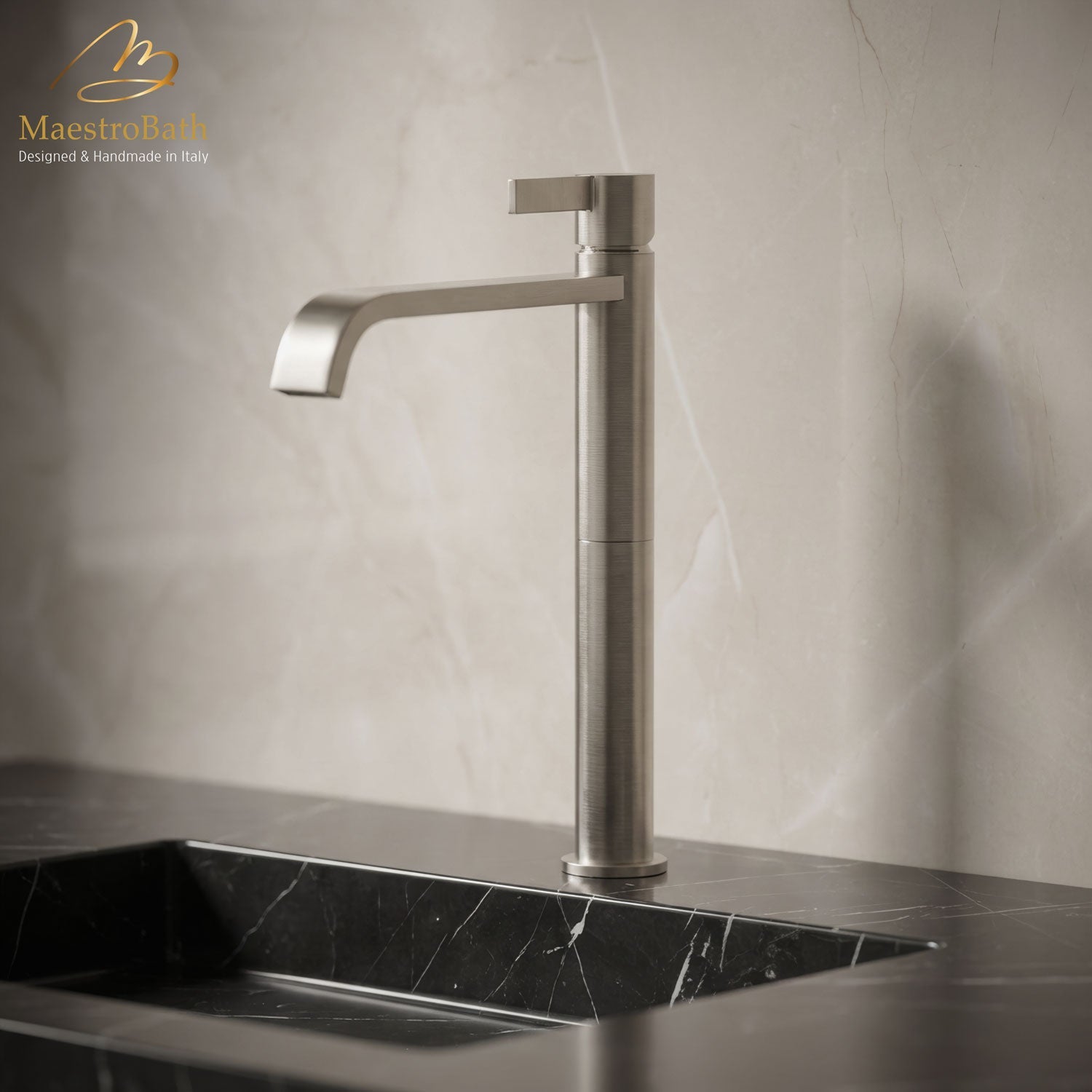 High Single Lever Basin Mixer Faucet #color_brushed nickel