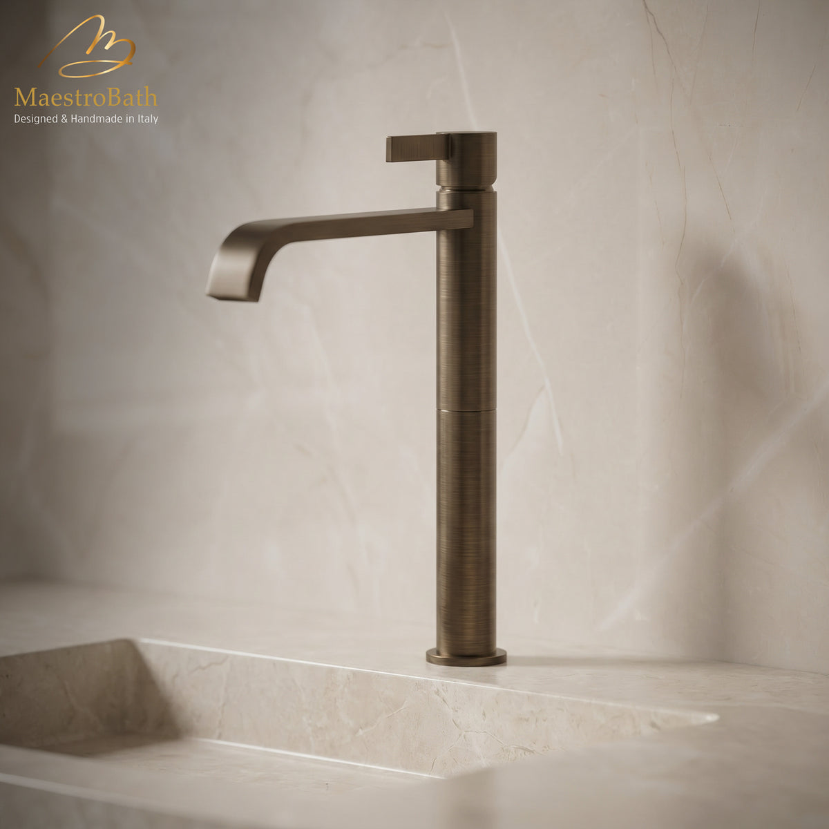 High Single Lever Basin Mixer Faucet #color_Tobacco