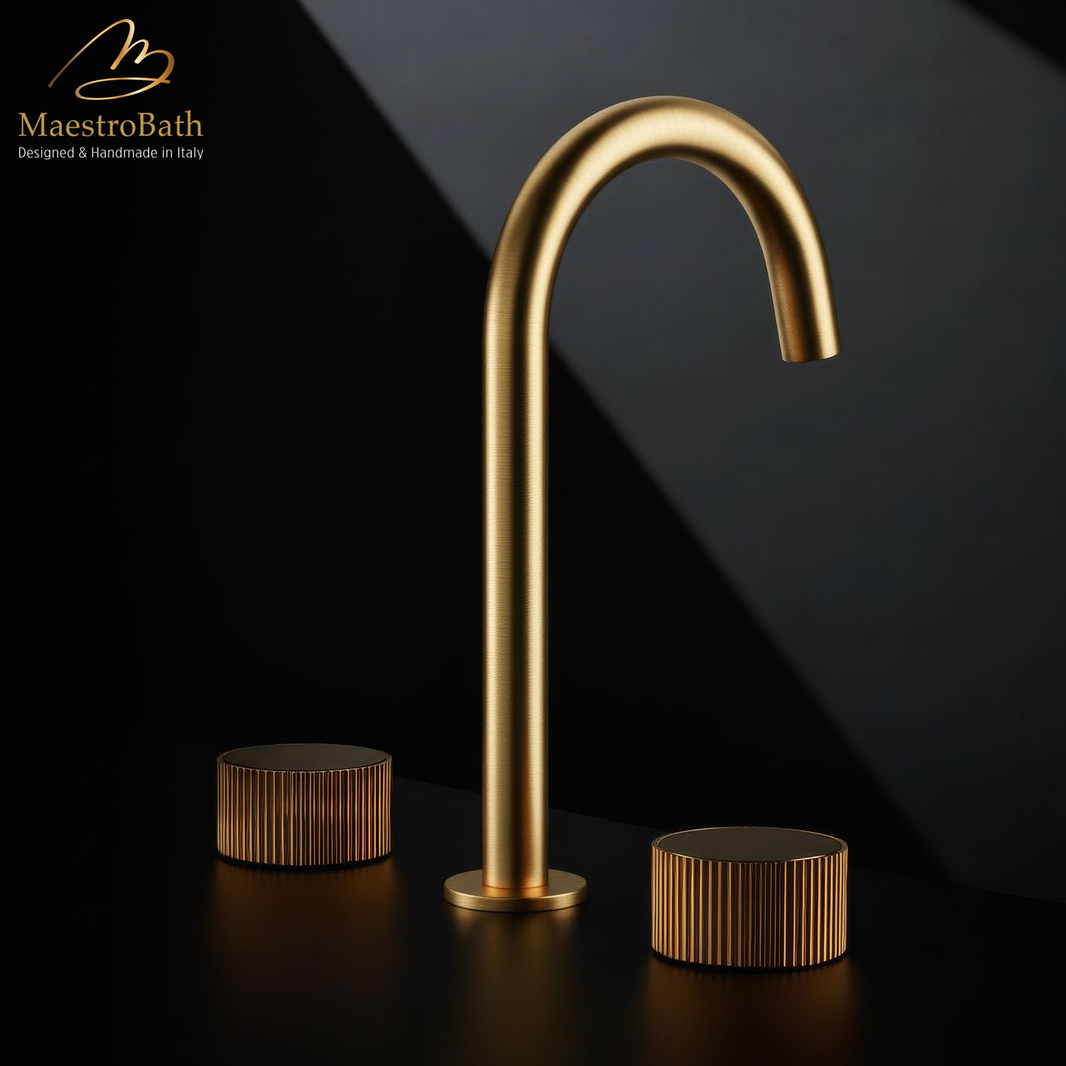 Preziosa Luxury 3-hole Bathroom Faucet #color_brushed gold