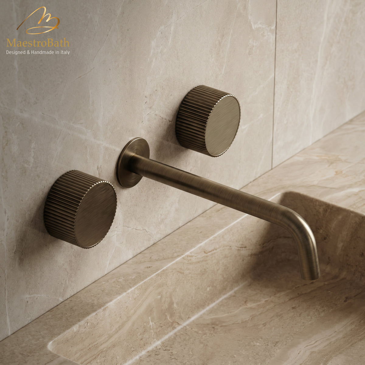 Preziosa Luxury Wall-mount Bathroom Faucet #color_Tobacco