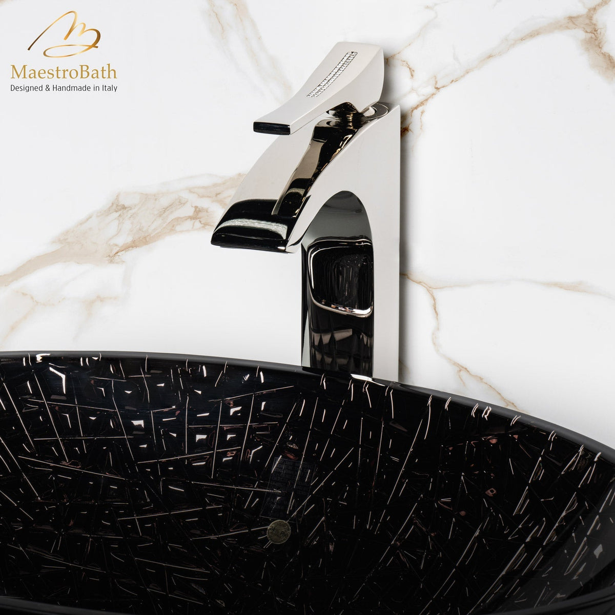 Skip Diamond 1-Hole Polished Nickel Luxury Vessel Sink Faucet #color_polished nickel