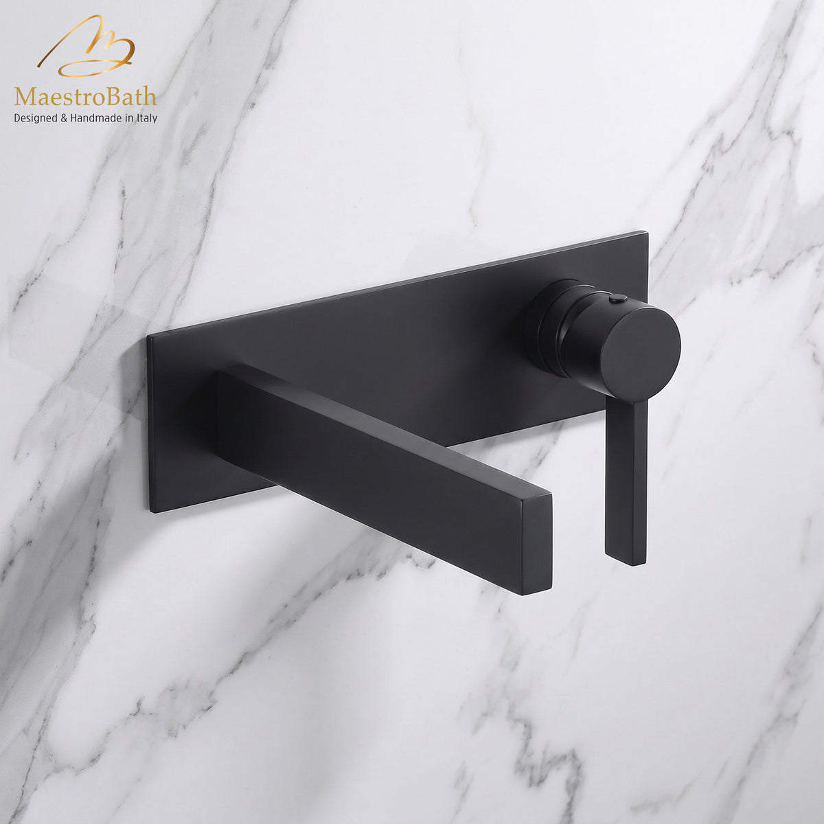 Luxury Wall Mount Bathroom Faucet Caso Black #color_black