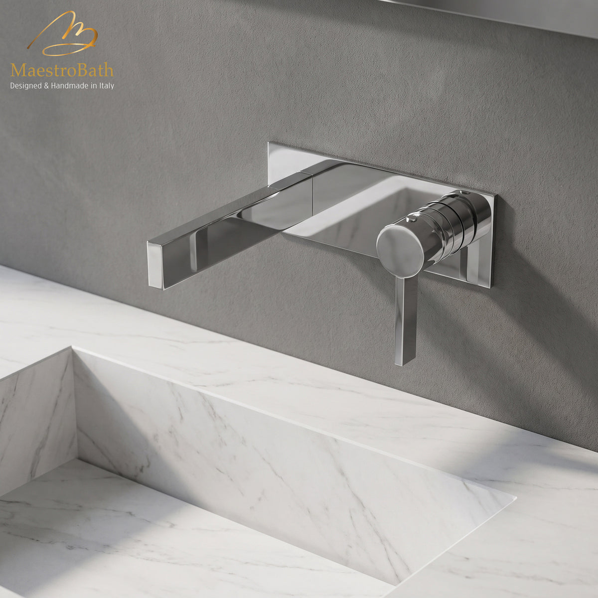 Luxury Wall Mount Bathroom Faucet Caso Chrome #color_polished chrome