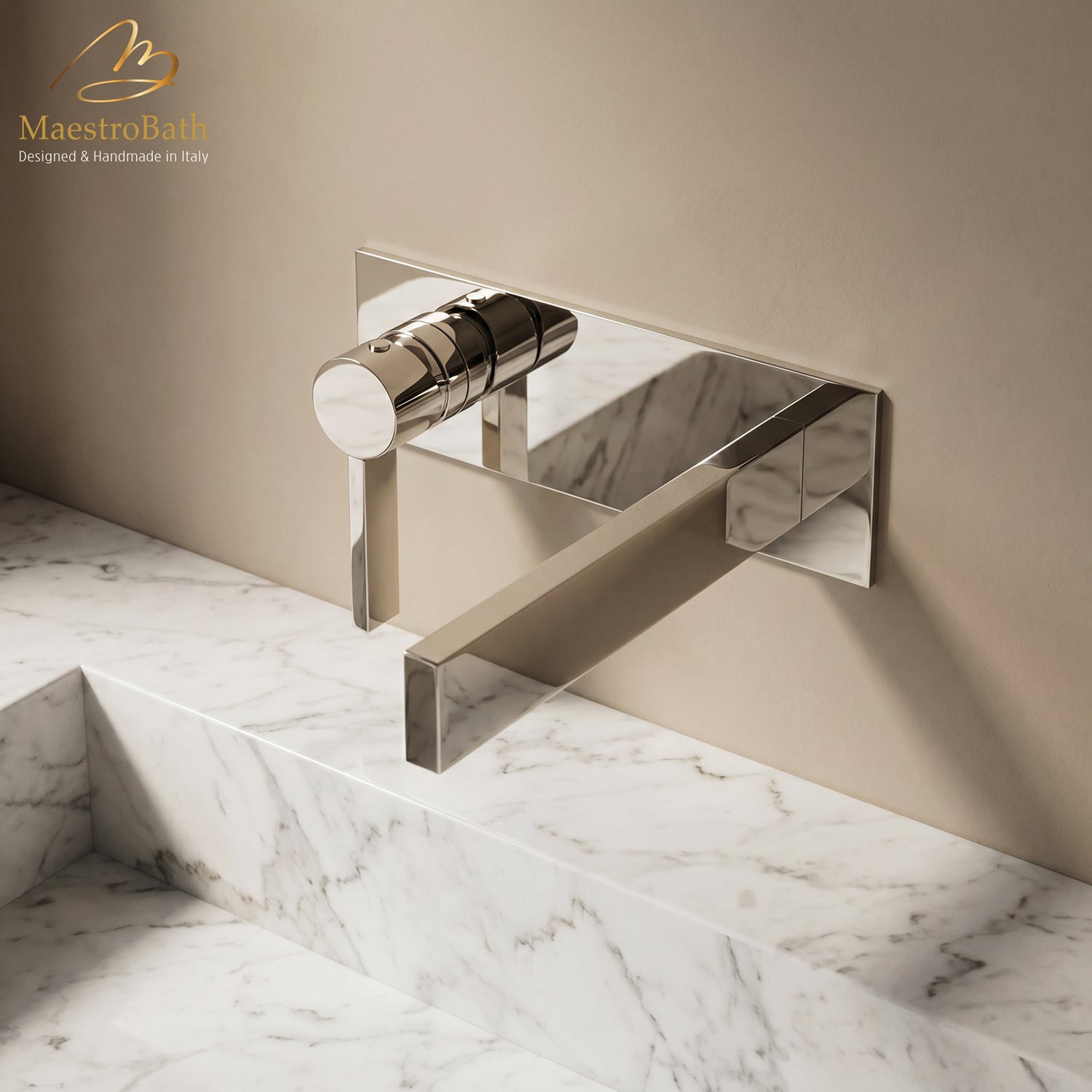 Luxury Wall Mount Bathroom Faucet Caso Polished Nickel #color_polished nickel