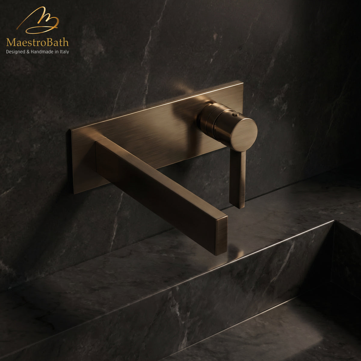 Luxury Wall Mount Bathroom Faucet Caso Tobacco #color_Tobacco