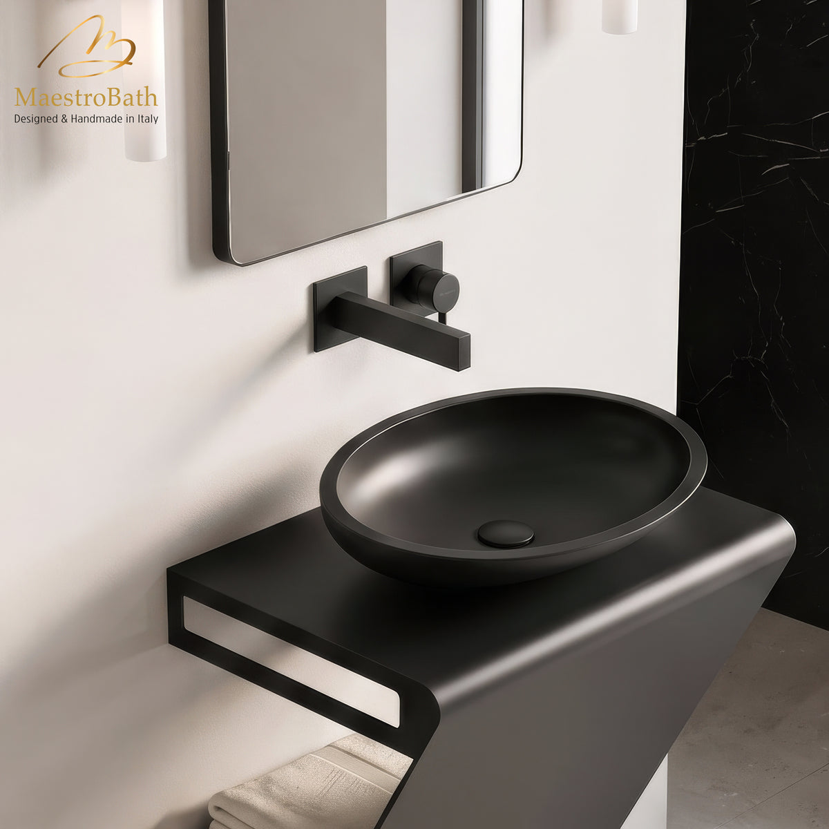 Ultra Modern Two Hole Bathroom Faucet | Black #color_black