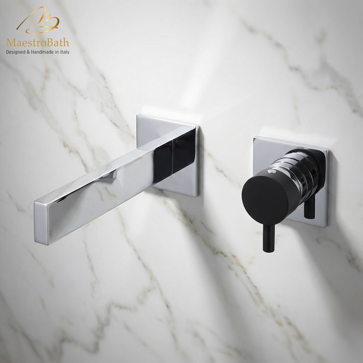 Ultra Modern Two Hole Bathroom Faucet | Polished Chrome #color_polished chrome