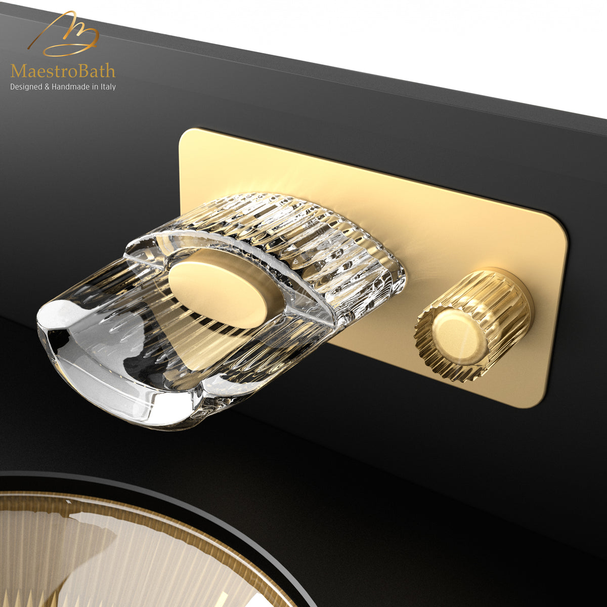 Clivia Luxury Wall Mount Bathroom Faucet #color_satin gold