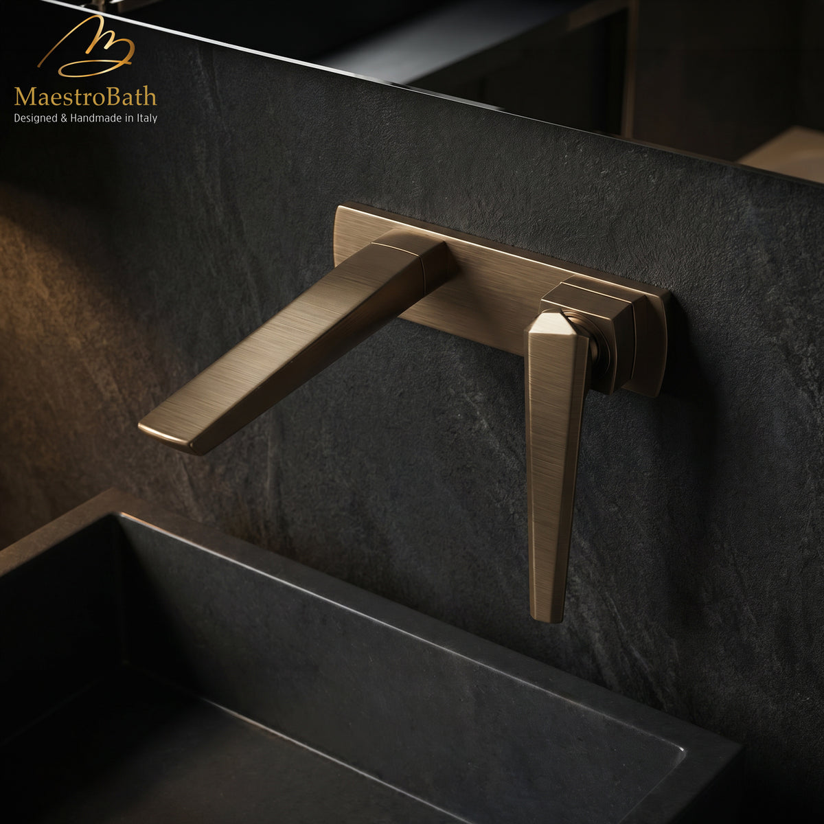 IKON Luxury Wall-Mount Bathroom Faucet | Tobacco #color_Tobacco