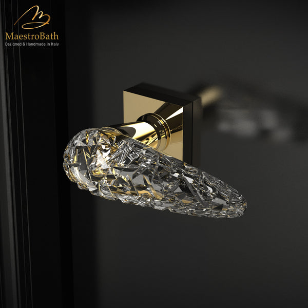 Designer Crystal Door Handle | Gold