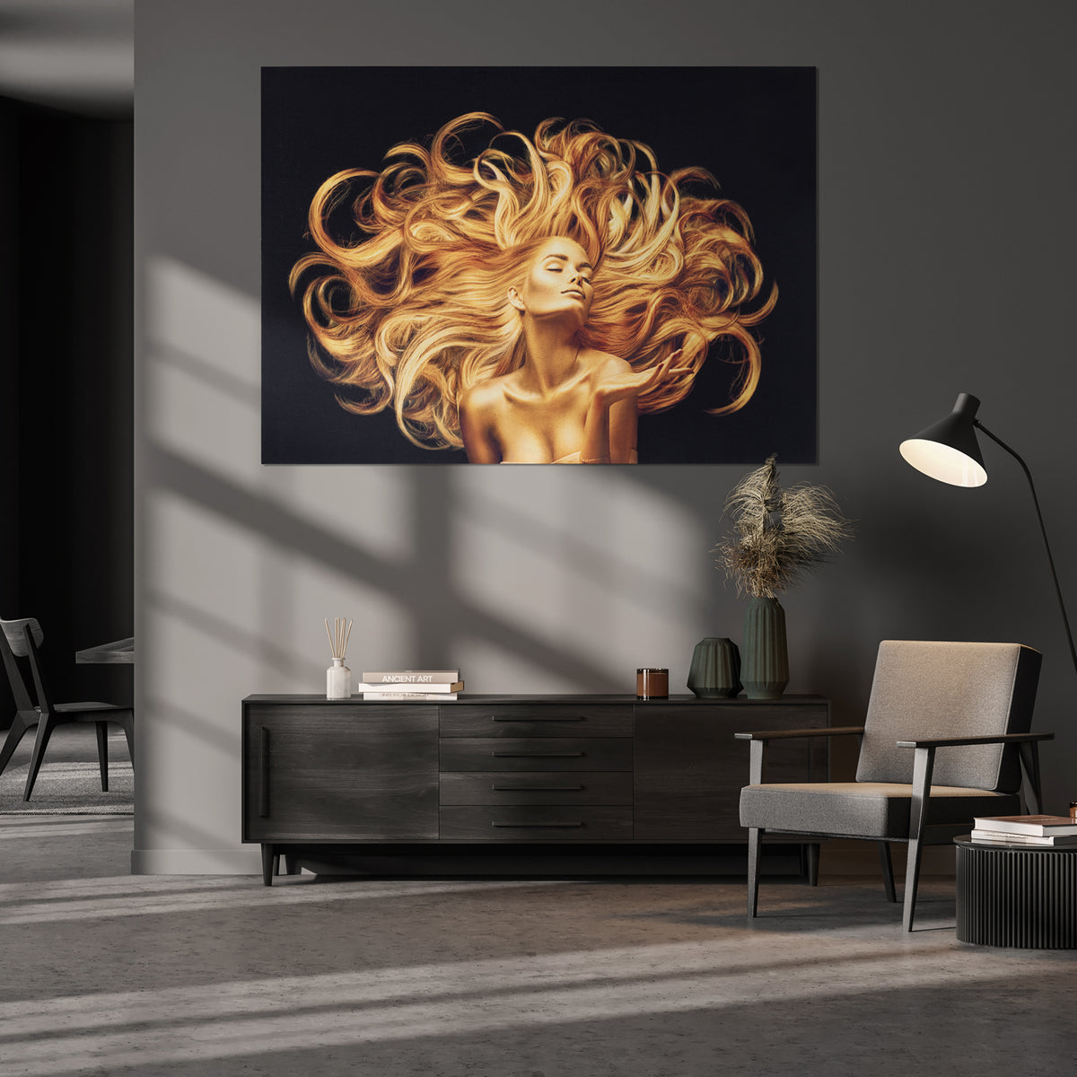 Signature Glam Wall Art Series - Crowned Flame, 52 inch by 37 inch