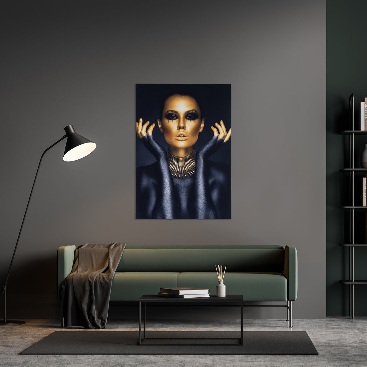 Signature Glam Wall Art Series - Gilded Gaze, 76 inch by 52 inch