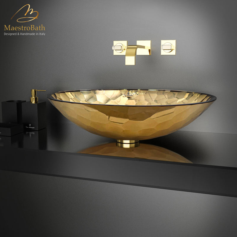 Allure Oval XL by Tonino Lamborghini Vessel Sink | Gold