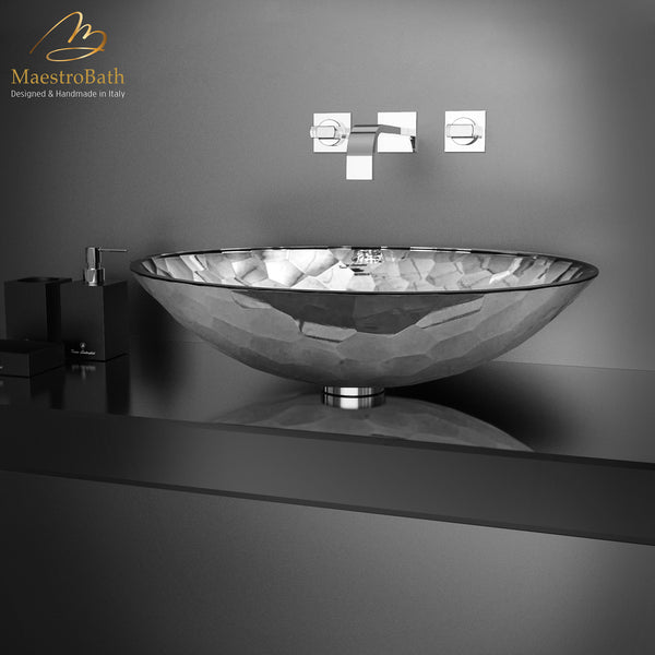 Allure Oval XL by Tonino Lamborghini Vessel Sink | Silver