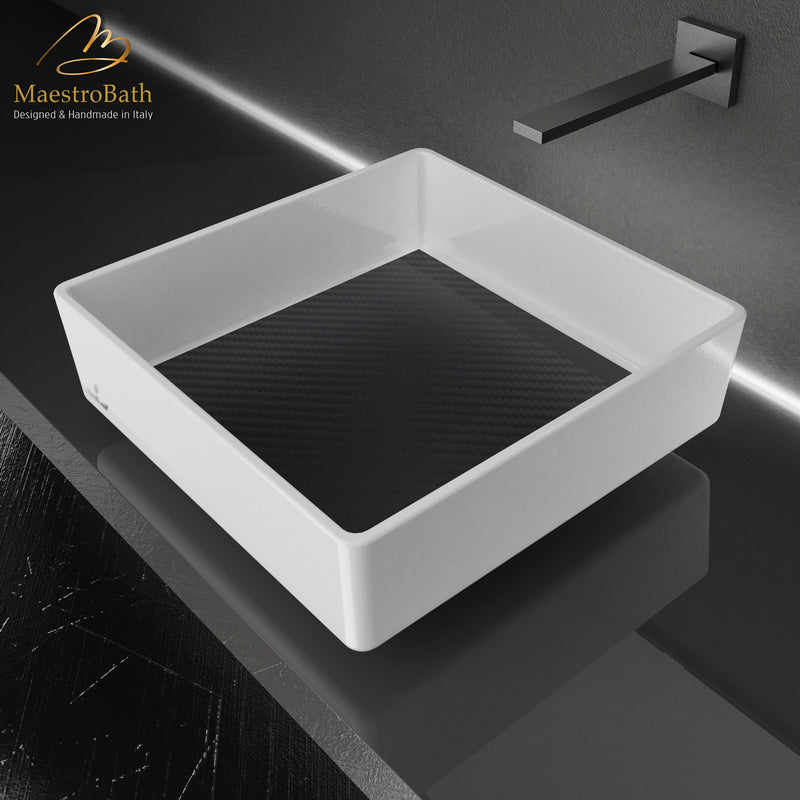 Carbon Tech by Tonino Lamborghini Vessel Sink | White