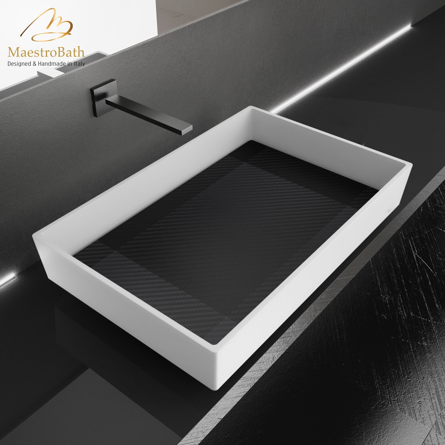 Carbon Tech XL by Tonino Lamborghini Vessel Sink | White