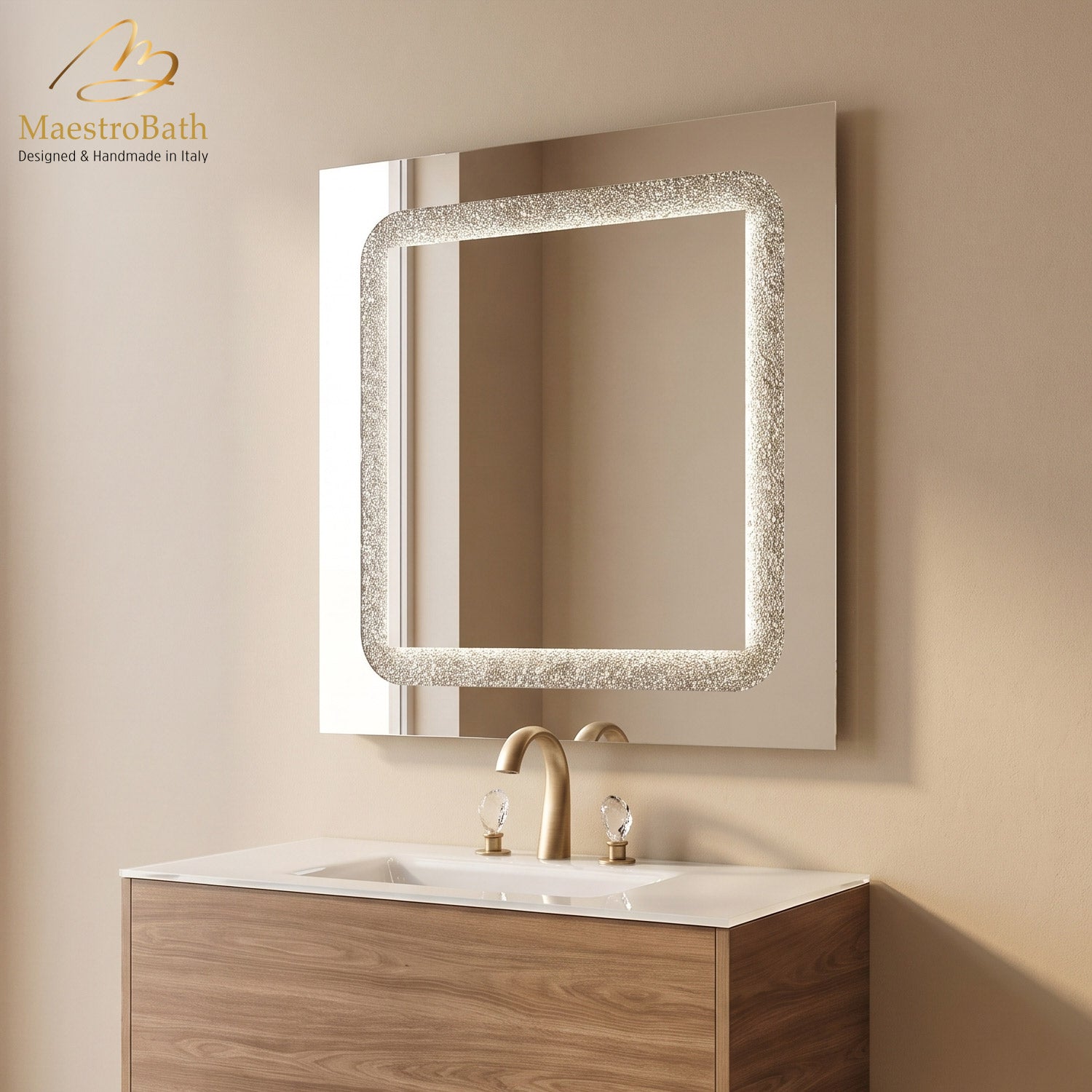 Cristallo Luxury Single Vanity Mirror | Bronze #color_bronze