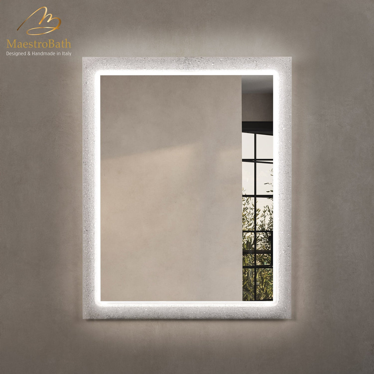 Luxury Crystal Single Vanity Mirror #color_Silver