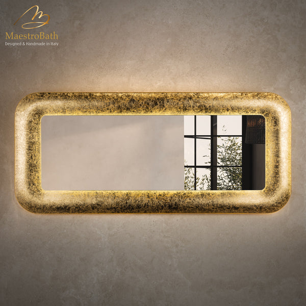 Eviden Luxury Double Vanity Mirror | Gold Leaf