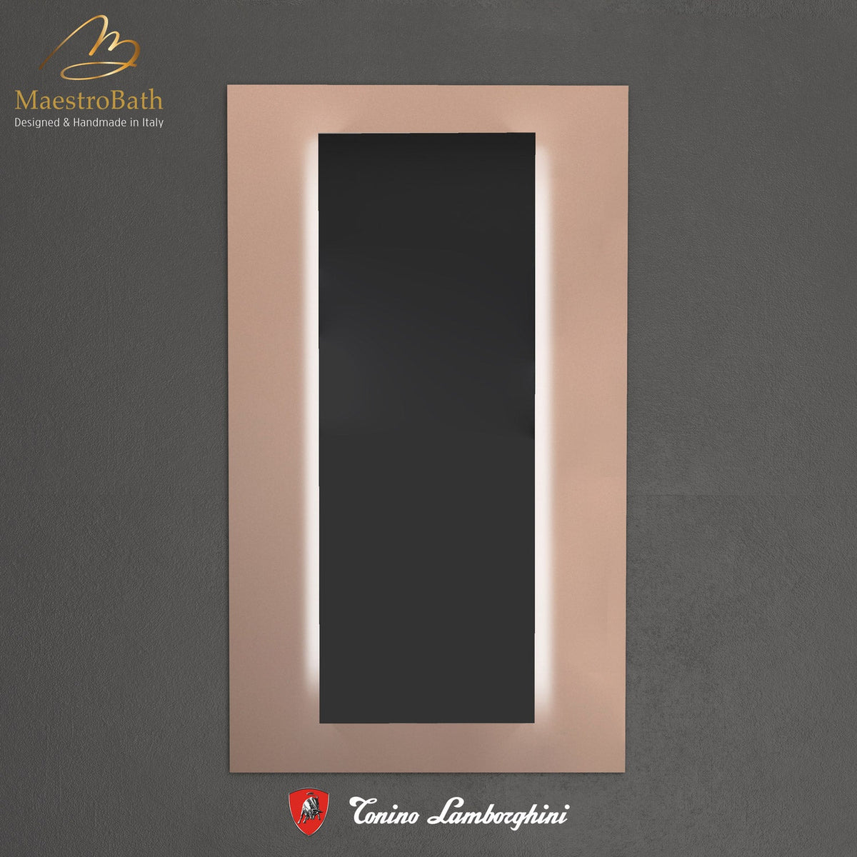 Wall mounted resin and glass bathroom vanity mirror, 20.7 inch wide by 35.4 inch high