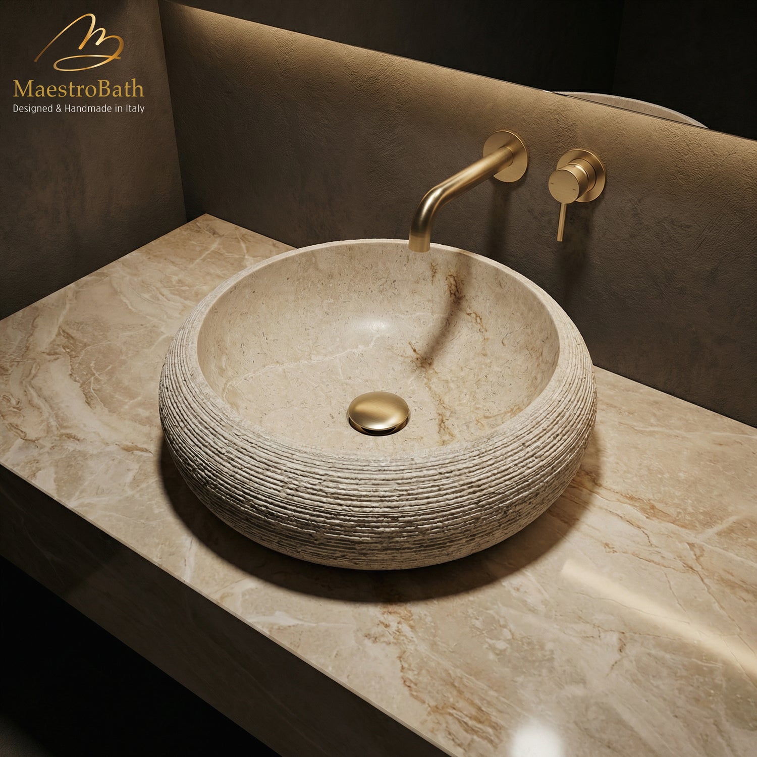 Luxury Natural Stone Bathroom Vessel Sink