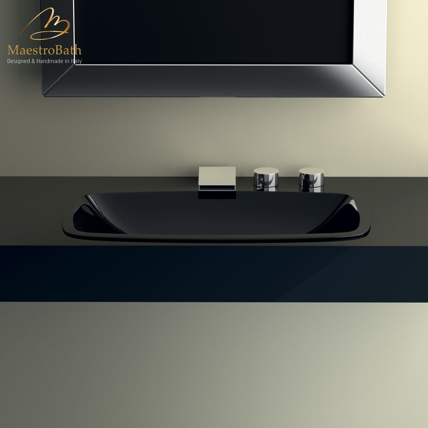 Pert Open Drop-In Bath Sink | Black #color_black