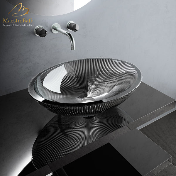Plisse Luxury Oval Vessel Sink #color_black