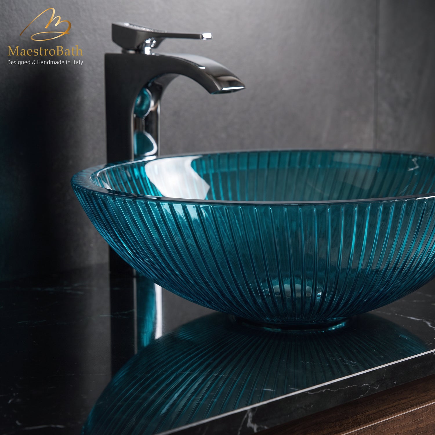 Plisse Luxury Oval Vessel Sink #color_teal