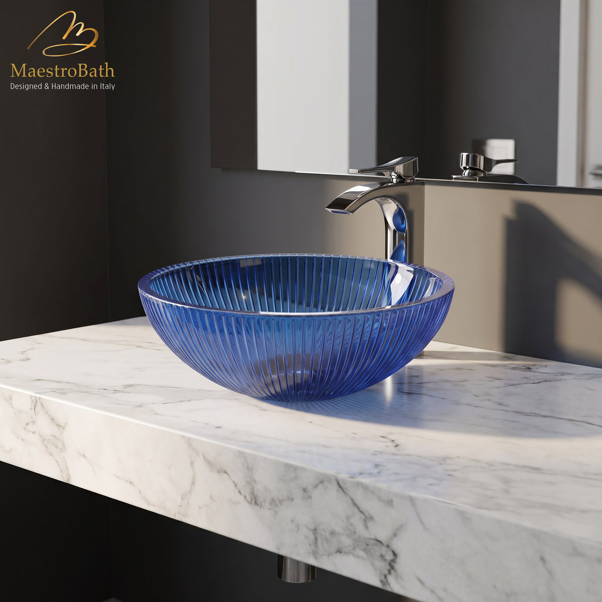 Velare Luxury Round Vessel Sink #color_Blue