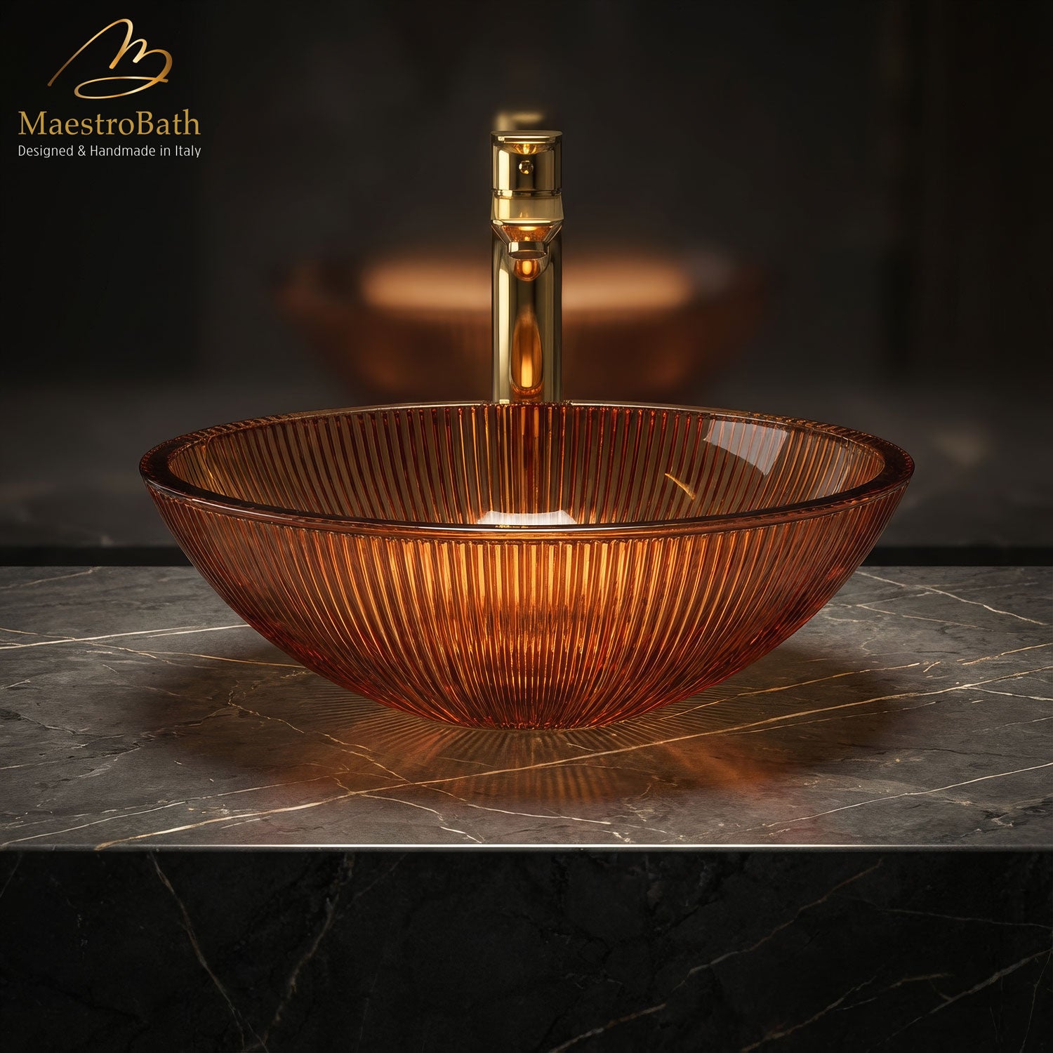 Velare Luxury Round Vessel Sink #color_Ginger
