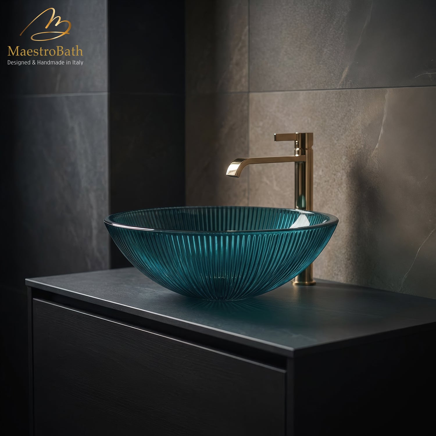 Velare Luxury Round Vessel Sink #color_Teal