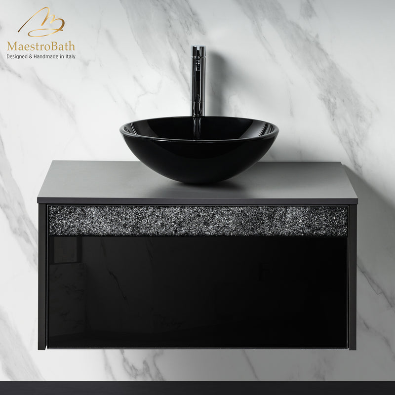 Alba 32" Vanity Set | Black and Chrome